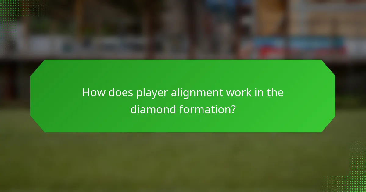 How does player alignment work in the diamond formation?