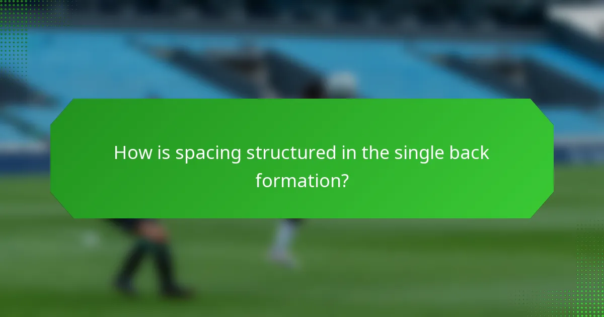 How is spacing structured in the single back formation?
