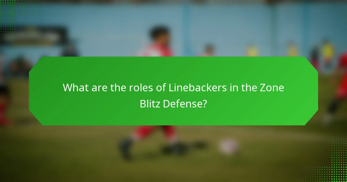 What are the roles of Linebackers in the Zone Blitz Defense?