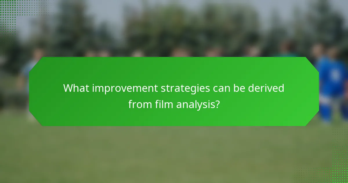 What improvement strategies can be derived from film analysis?